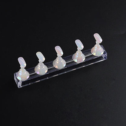 5pcs Magnetic Nail Holder Aurora Acrylic Crystal Showing Shelf Manicure Art Tool Press On Nail For Polish Display Stand NLJG-A