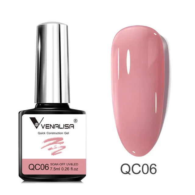 VENALISA 7.5ml Quick Construction Gel, Semi Transparent Jelly Nail Gel Polish, Strengthener Soak Off Gel