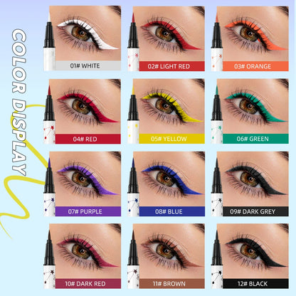 QIBEST High Pigment Eyeliner Pencil Waterproof Smudgeproof Makeup Eye Liner Liquid Black Eyeliner Quick Drying Eyes Cosmetics