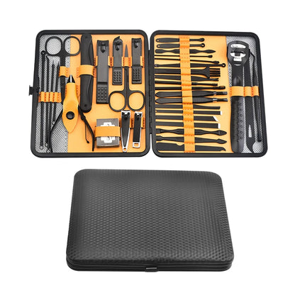 36 PCs New Professional Manicure Set Pedicure Grooming Kit Includes Scissors, Nail Files, and Travel Case Perfect for At-Home