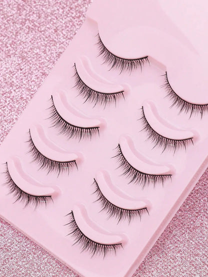 5 Pairs Cat Eye Lashes Faux Mink Eyelashes Winged End Eye Elongated Eyelashes Natural long Manga Lashes Fake Lashes Makeup