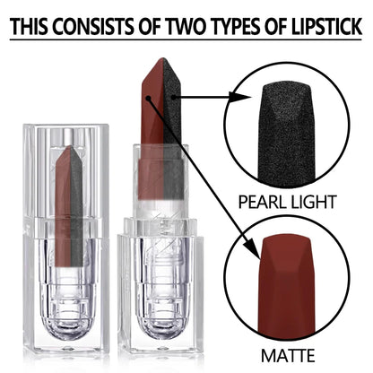 Lipstick Waterproof Long Lasting Moisturizing Matte Non-stick Cup Pearlescent Diamond Lip Tint Red Sexy Lips Makeup