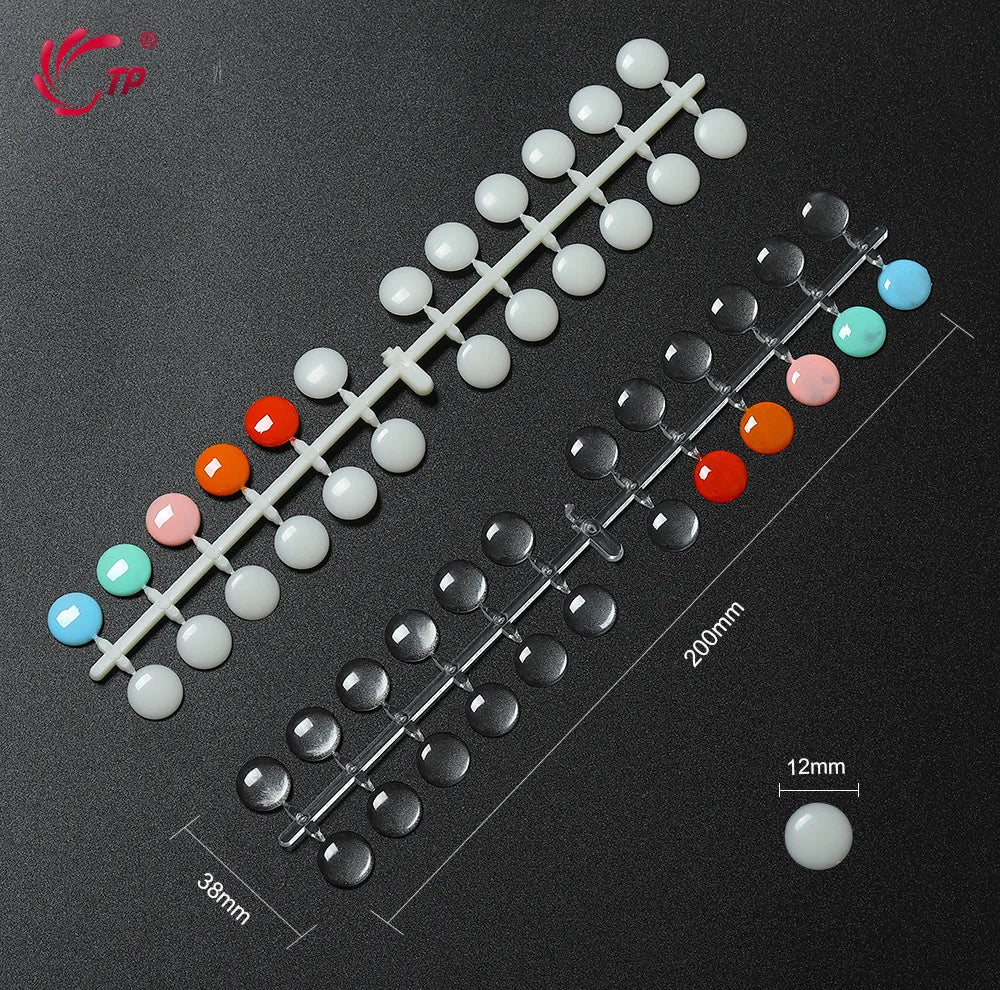 TP 120pcs Nail Color Table with Stickers for UV/Gel/Polish Nail Capsule Gel Enamel Bottle Sample Flat Back Color Card Nail Tools