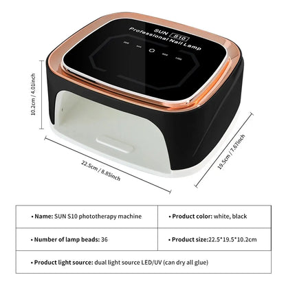 Professional Rechargeable Nail UV LED Lamp Dryer HD Display Smart Wireless Nail Drying Lamp for Fast Dry Curing All Polish Gel