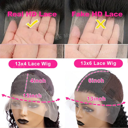 30 40 50 Inch 13x4 13x6 HD Body Wave Lace Front Wig Loose Wave Water Wave Lace Frontal Wig 250 Density Human Hair Wigs Brazilian