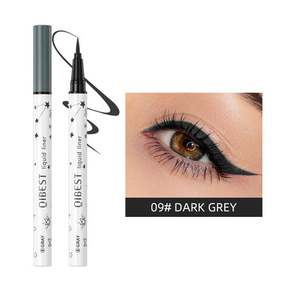 QIBEST High Pigment Eyeliner Pencil Waterproof Smudgeproof Makeup Eye Liner Liquid Black Eyeliner Quick Drying Eyes Cosmetics