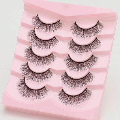 5 Pairs Cat Eye Lashes Faux Mink Eyelashes Winged End Eye Elongated Eyelashes Natural long Manga Lashes Fake Lashes Makeup