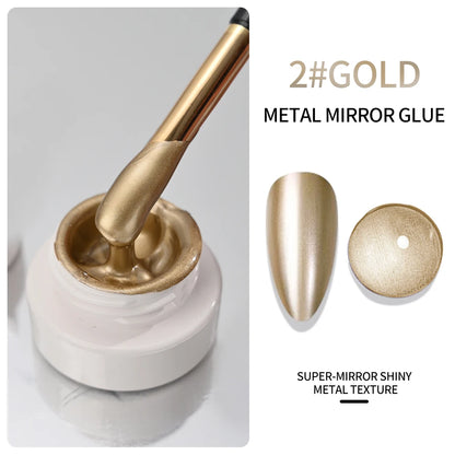 1Box Gold Metallic Painging Gel Nail Polish Super Bright Gold/Silver Mirror Metal Chrome Varnish Drawing French Line Nail Gel*&^