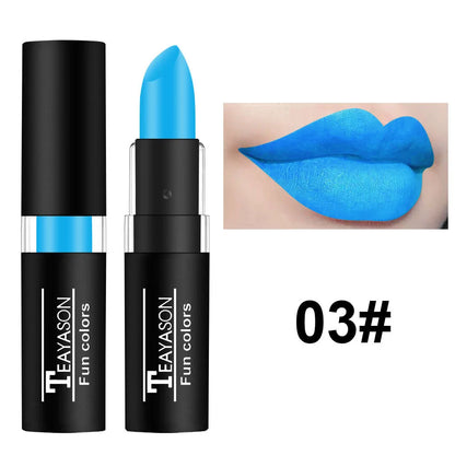 12 Color Lipstick Waterproof Long Lasting Cosmetic Black Blue Purple Green Matte Make Up Lip Gloss Makeup Red Lipstick