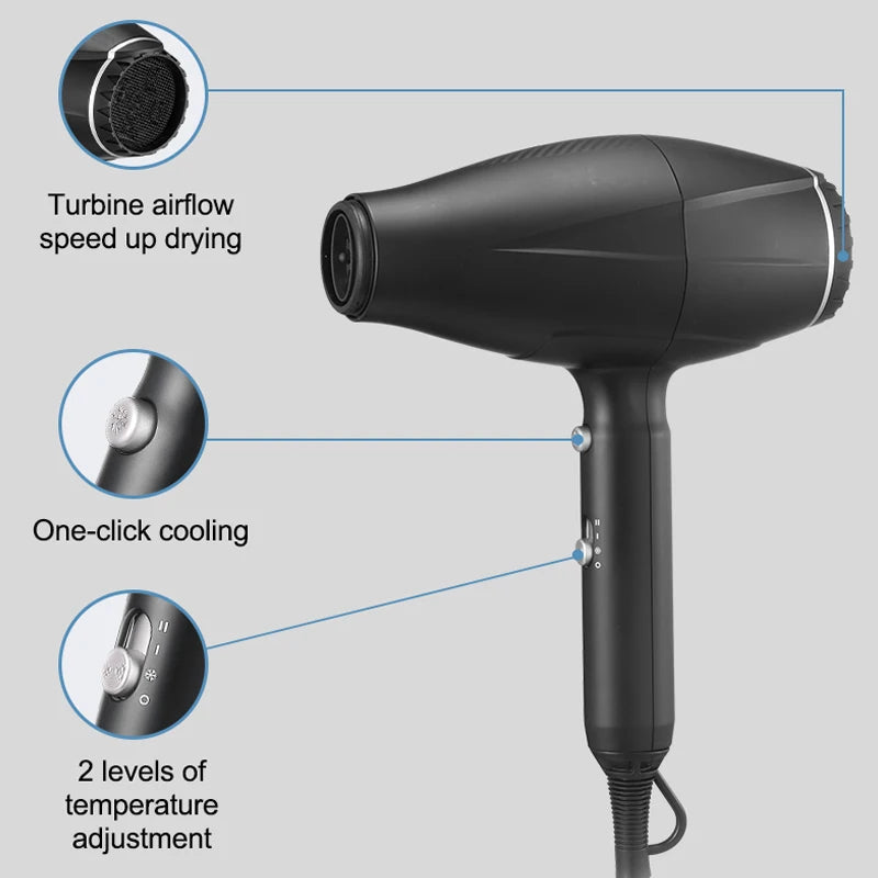 RESUXI 9267 Hair Dryer 2200W Professional Powerful Hair Dryer Hot And Cold Adjustment Ionic Air Blow Dryer with Air Collecting