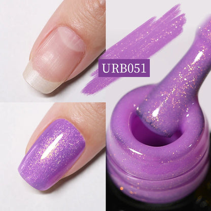 UR SUGAR 7ml Crystal Nude Rubber Base Gel Milky White Pink Gold Glitter Semi Permanent Soak Off UV LED Nail Art Construction Gel