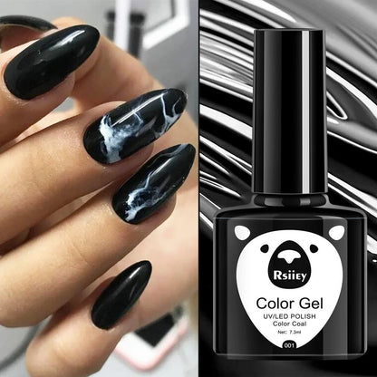 7.3ml Professional Black White Nail Gel Polish Super-Smoth Black&White Gel Nail Polish Semi-Permanent White Black Nail UV Gel