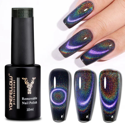 YOKEFELLOW 2024 New Dreamland Cat Eye Gel Nail Polish 10ml Dual Gloss Dreamland Color Soak Off Cat Magnetic UV Gel Varnish DIY