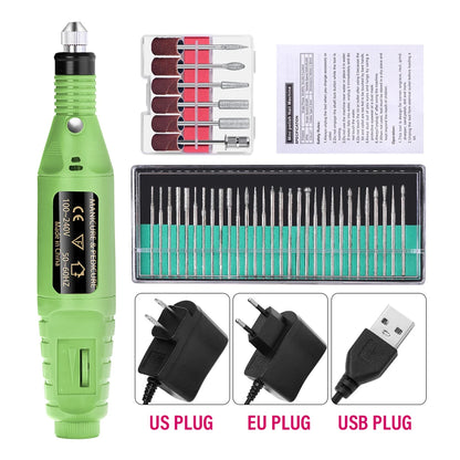 Portable Professional Electric Nail Drill Machine Manicure Tools Pedicure Drill Set Family Nail File Nail Drill Equipment