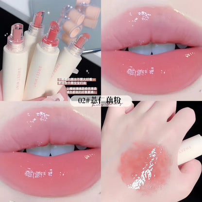 Sweet Mint Jelly Lip Glaze Non-stick Lip Tint Lasting Cosmetic Liquid Lip Moisturizing Crystal Lipstick Korean Glass Gloss