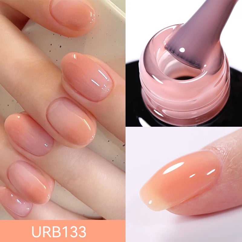 UR SUGAR 7ml Nude Crystal Rubber Base Gel Natural Color Semi Permanent Soak off UV LED Gel Nail Art Varnish