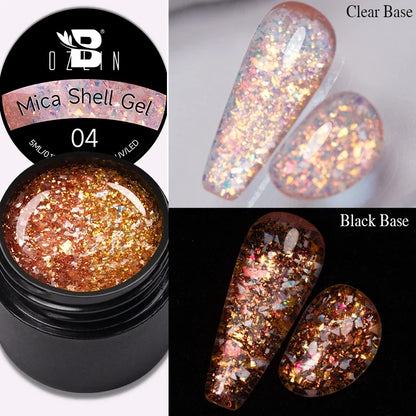 BOZLIN Chameleon Flake Gel Nail Polish Spring Color Sparkling Sequins Soak Off UV Glitter Gel Varnish Nail Art Decoration 5ML