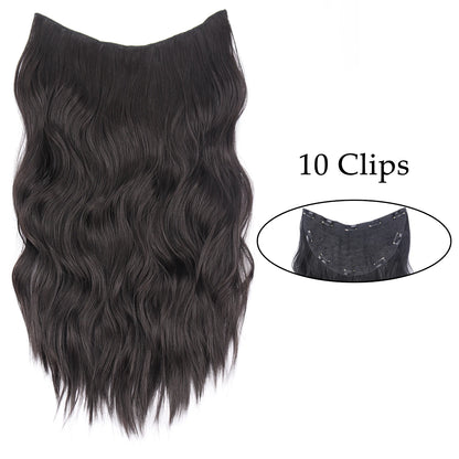 Synthetic 5 Clip In Hair Extensions Long Straight Hairstyle Hairpiece Black Brown Blonde 80CM Natural Fake Hair For Women