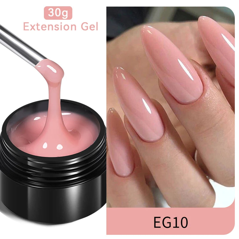 BORN PRETTY 30ml Glitter Pink Hard Jelly Nail Extension Gel Nail Polish Milky White Clear Color Soak Off UV Construction Gel