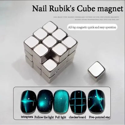 Multi-function Cube Magnet Nail Art Cat Eye Chessboard Starlight Nail UV Magnetic Attraction Magnets Set 27pcs Manicure DIY Tool