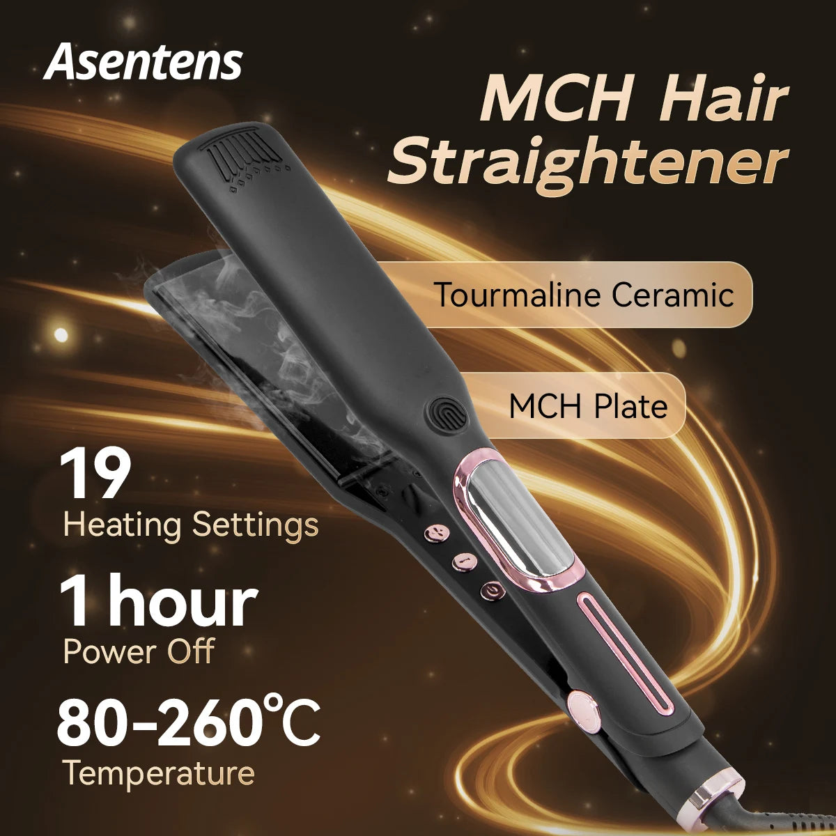 TQ-H1 Professional Hair Straightener Ceramic Digital LCD Display Instant Heating Curling Iron Hair Curler Adjustable Temperature