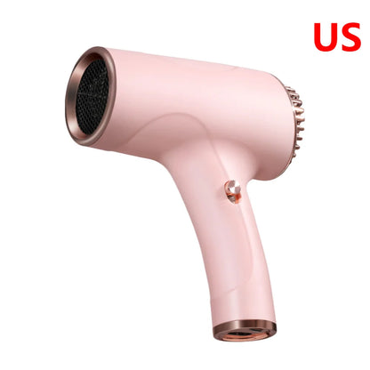 Portable Hair Dryer 2600mah Cordless Lonic Hair Dryer 40/500W USB Rechargeable Powerful 2 Gears for Travel Home Dormitory