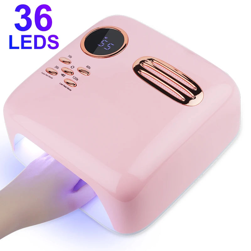 Smart nail dryer 4-gear timing UV LED nail lamp high power 36 dual-light source lamp beads quick dry gel nail polish Curing lamp