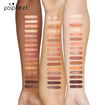 POPFEEL 16 Color Eyeshadow Palette, Makeup Nude Colors Eyeshadow Palette Natural Nude Matte Shimmer Glitter Pigment Eye Shadow