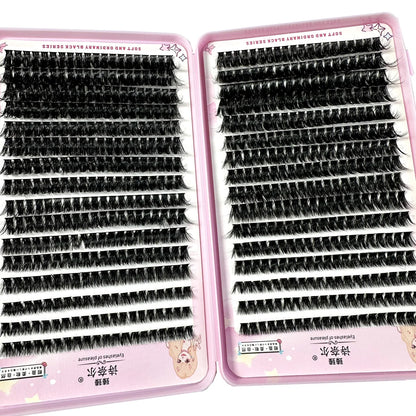 570/640pcs Individul Claster Eyeash Thick & Fluffy Extension 30D/100D Mix Length DIY Cluster Lashes