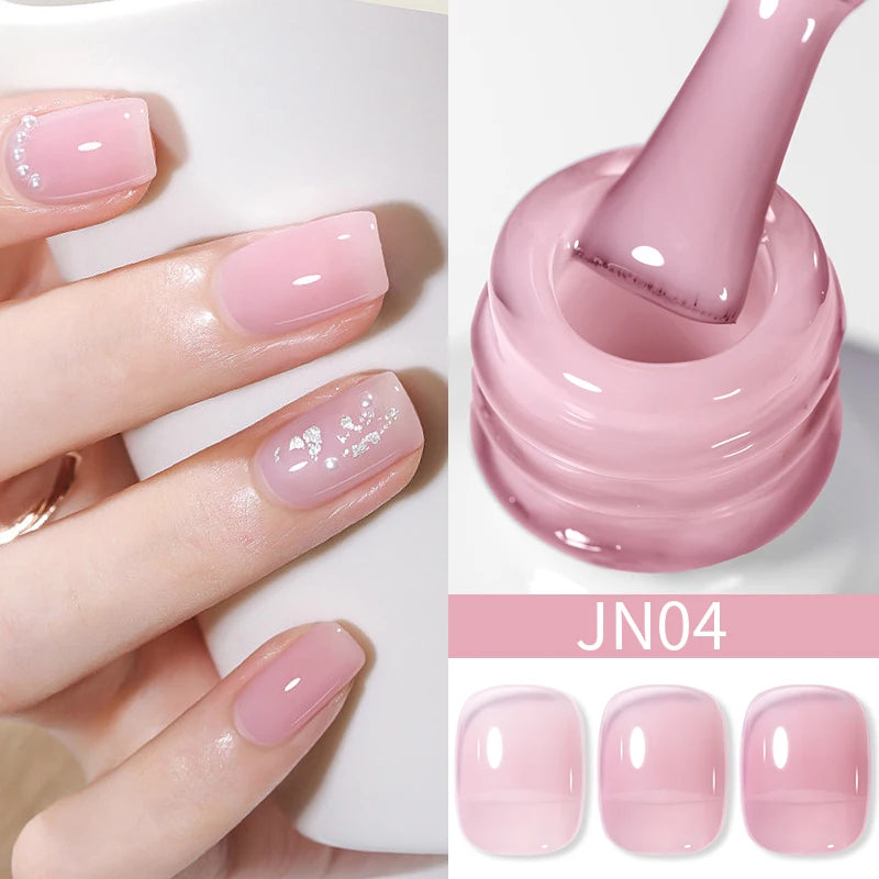 BORN PRETTY Purple Jelly Nude Gel Nail Polish 10ml Translucent Clear Gel Polish French Manicure Milky Natural Transparent Gel