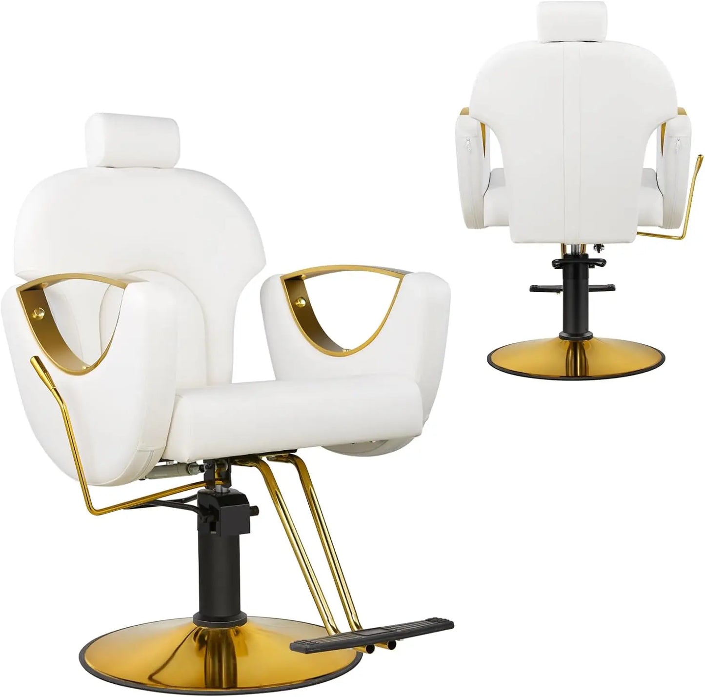 Barber Chair Salon Chair, 360° Swivel Reclining Adjustable Headrest Hydraulic Hair Armchair for Hairdressers