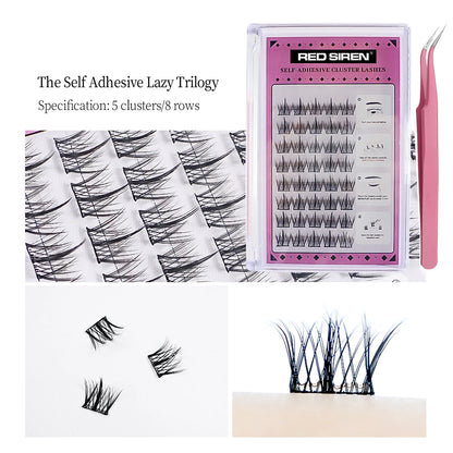 Self Adhesive Bottom Lashes No Glue Needed Reusable Under Eyelash Korean / Makeup DIY Individual Manga Lash Clusters