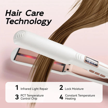 TQ-H2 Hair Straightener Instant Temperature LCD Display Professional Heating Curling Iron Hair Curler Infrared Hair Care Dry Wet