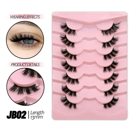 GROINNEYA Half Eyelashes Natural Cat Eye Lashes Soft Wispy Clear Band Lashes With Winged Ends For Extended Eye Look Makeup