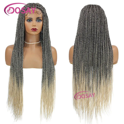 Twist Braided Wigs Box Braided Lace Front Wig For Black Women Synthetic Full Lace Frontal Wig Faux Locs Wig Goddess Braids Wigs