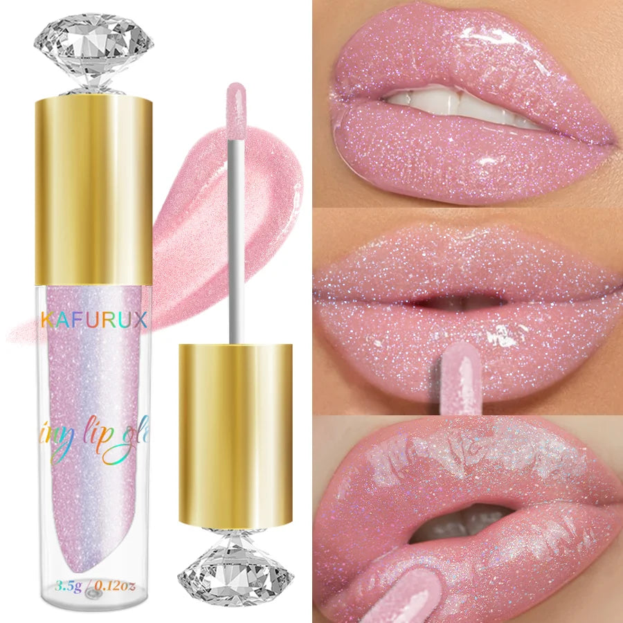 9 Colors Moisturizing Diamond Shimmer Glitter Lip Gloss Makeup Sparkling Glitter Liquid Lipstick  Pearl Lip Gloss Sexy Lip