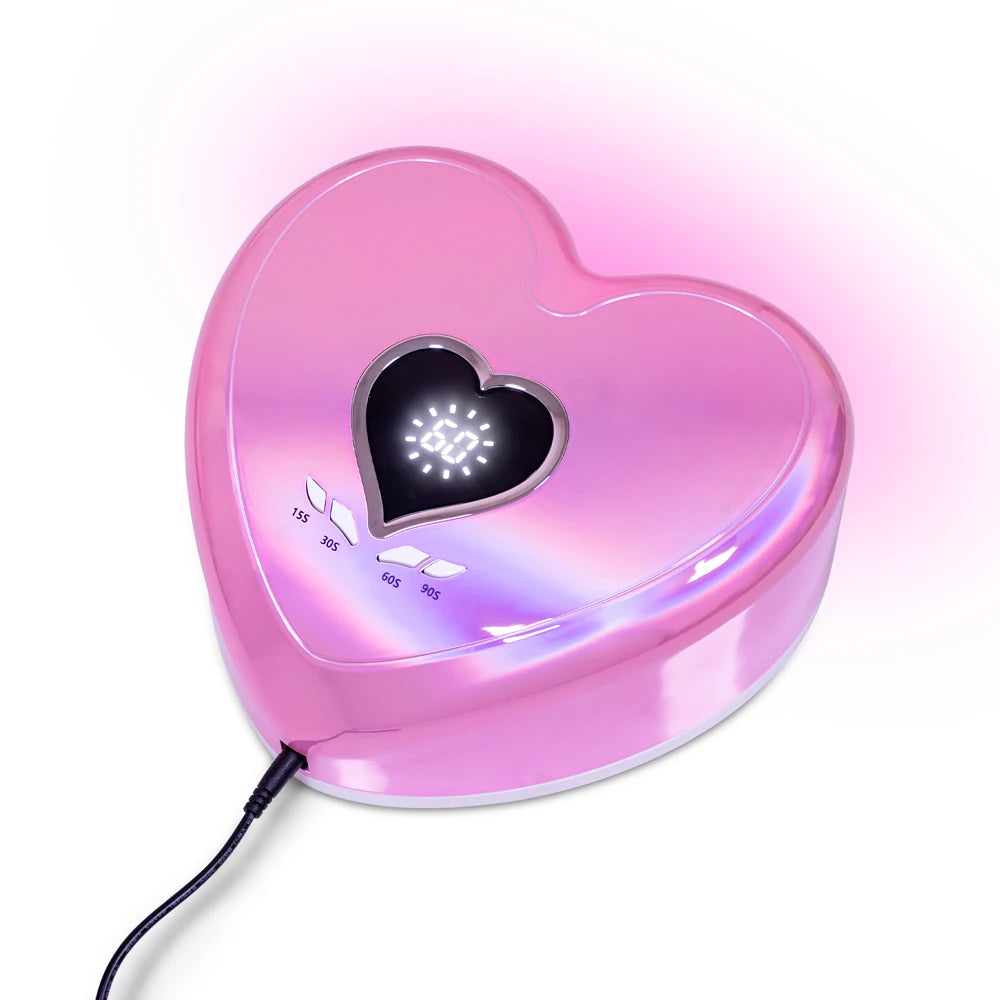 High Power 96W RED Light LED Nail Lamp Heart Shape Gel UV Lamp Manicure Nail Polish Dryer Machine for Fast Drying All Gel Polish