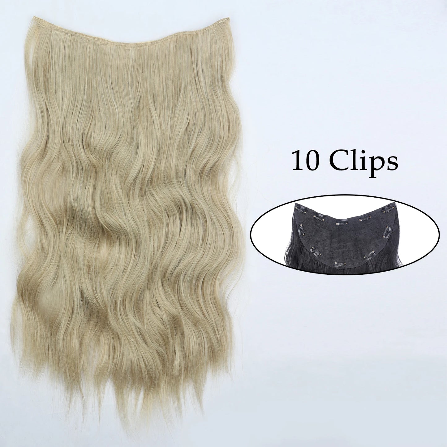 Synthetic 5 Clip In Hair Extensions Long Straight Hairstyle Hairpiece Black Brown Blonde 80CM Natural Fake Hair For Women