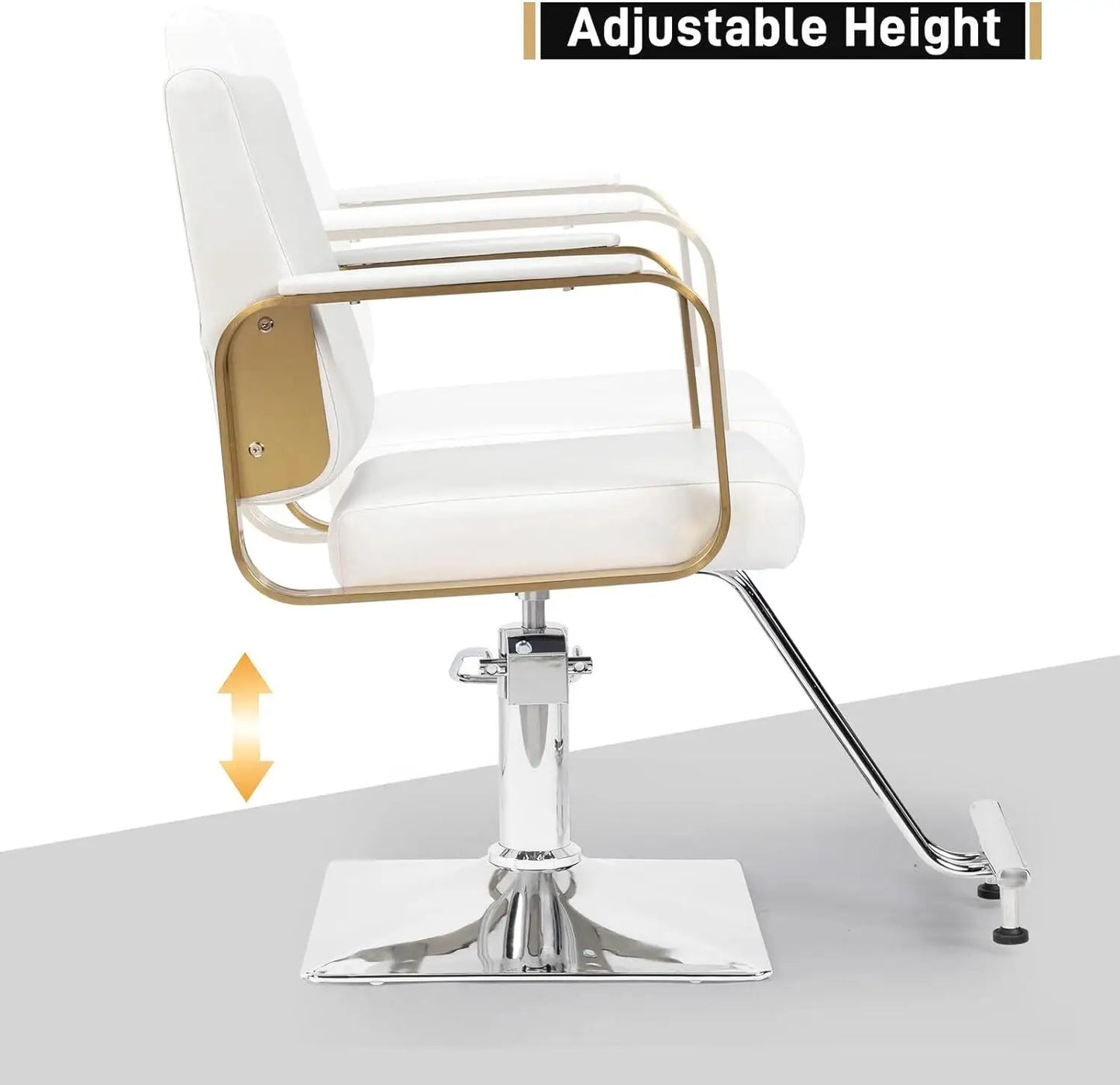 Adjustable 360° Swivel Salon Chair for Hair Stylists, Heavy Duty Hydraulic for barber Chair - Max Load 330 lbs (White)