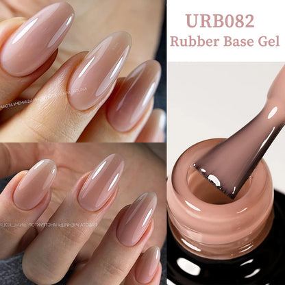 UR SUGAR 7ml Crystal Nude Rubber Base Gel Milky White Pink Gold Glitter Semi Permanent Soak Off UV LED Nail Art Construction Gel