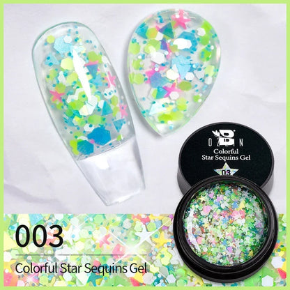 BOZLIN Chameleon Flake Gel Nail Polish Spring Color Sparkling Sequins Soak Off UV Glitter Gel Varnish Nail Art Decoration 5ML