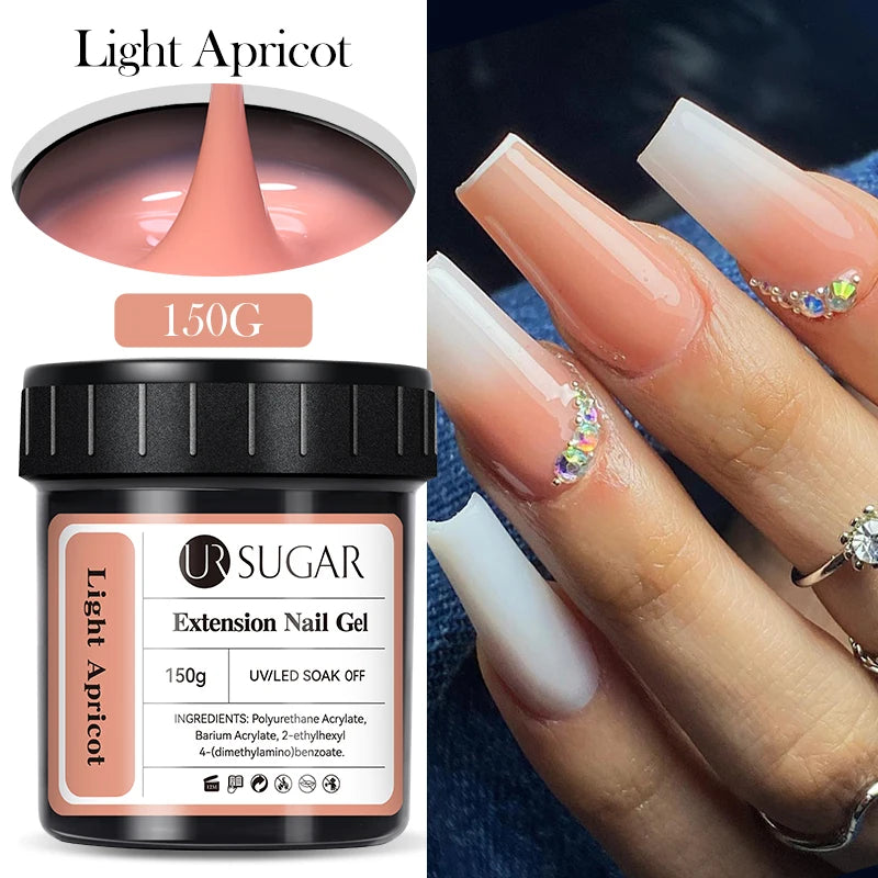 UR SUGAR 150g Quick Extension Gel  Pink Jelly Milky White Camouflage Finger French Hard Gel UV LED Gel Nail Art Design Manicure