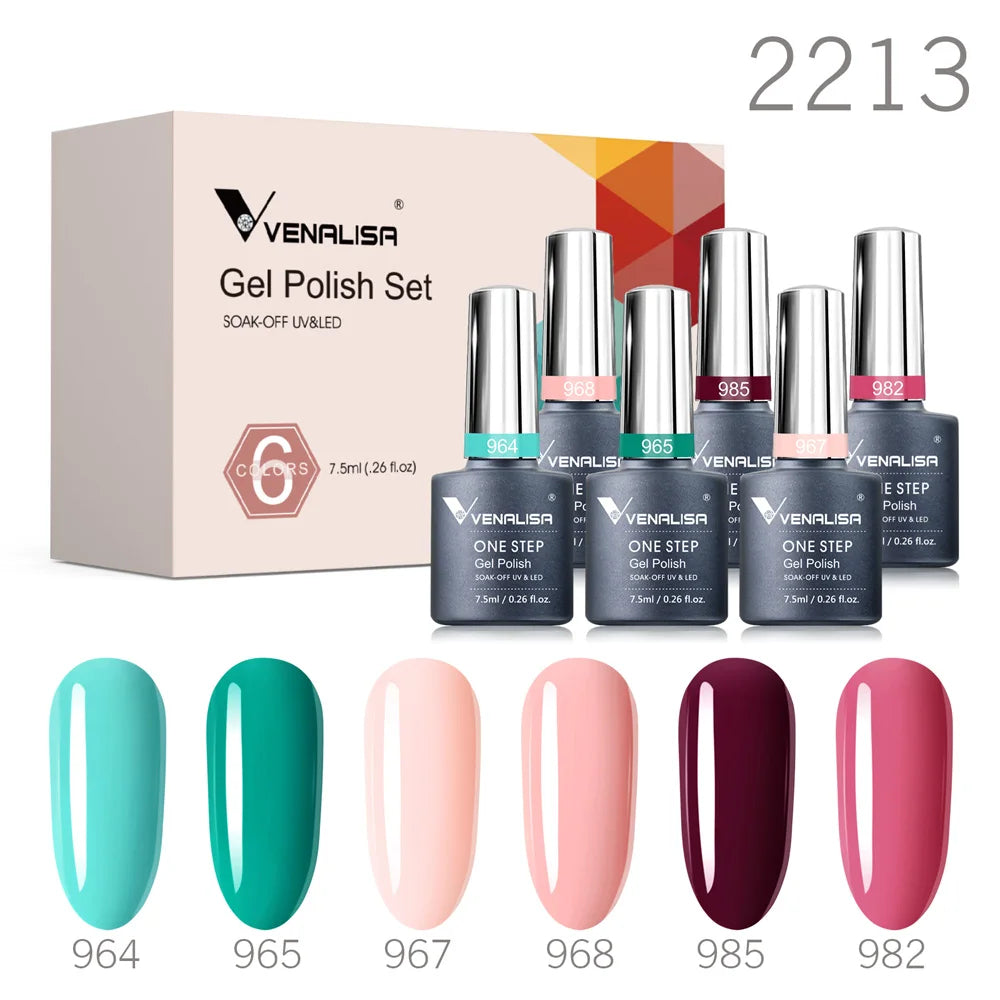 Venalisa Color Nail Gel Polish Kit  Jelly Pink Semi-transparent HEMA FREE Self Leveling Nude Natural Pink Nail Manicure Set