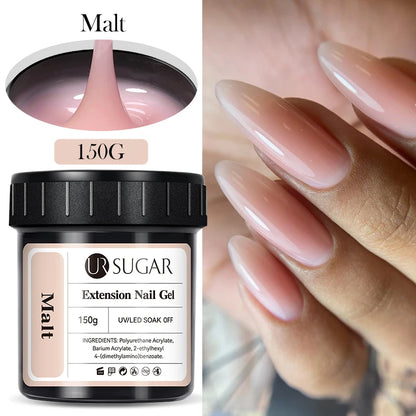 UR SUGAR 150g Quick Extension Gel  Pink Jelly Milky White Camouflage Finger French Hard Gel UV LED Gel Nail Art Design Manicure