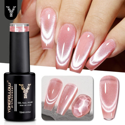 YOKEFELLOW 2024 New Dreamland Cat Eye Gel Nail Polish 10ml Dual Gloss Dreamland Color Soak Off Cat Magnetic UV Gel Varnish DIY