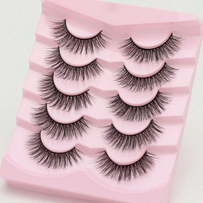 5 Pairs Cat Eye Lashes Faux Mink Eyelashes Winged End Eye Elongated Eyelashes Natural long Manga Lashes Fake Lashes Makeup