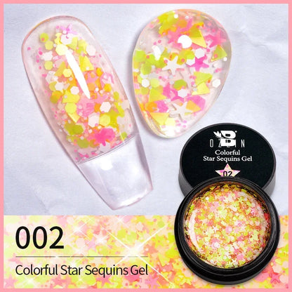 BOZLIN Chameleon Flake Gel Nail Polish Spring Color Sparkling Sequins Soak Off UV Glitter Gel Varnish Nail Art Decoration 5ML