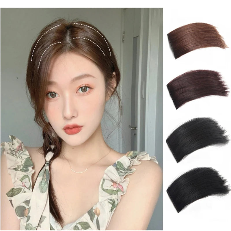 10cm Synthetic Short Straight Pad Invisible Hair Extension Lining of Hair Top Side Cover Hairpiece for Women