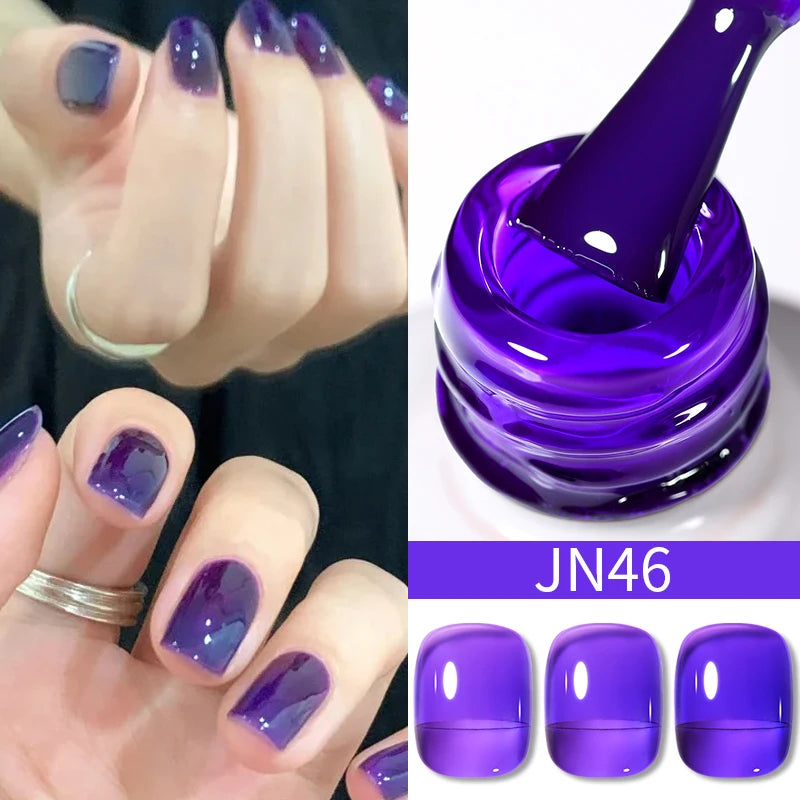 BORN PRETTY Purple Jelly Nude Gel Nail Polish 10ml Translucent Clear Gel Polish French Manicure Milky Natural Transparent Gel