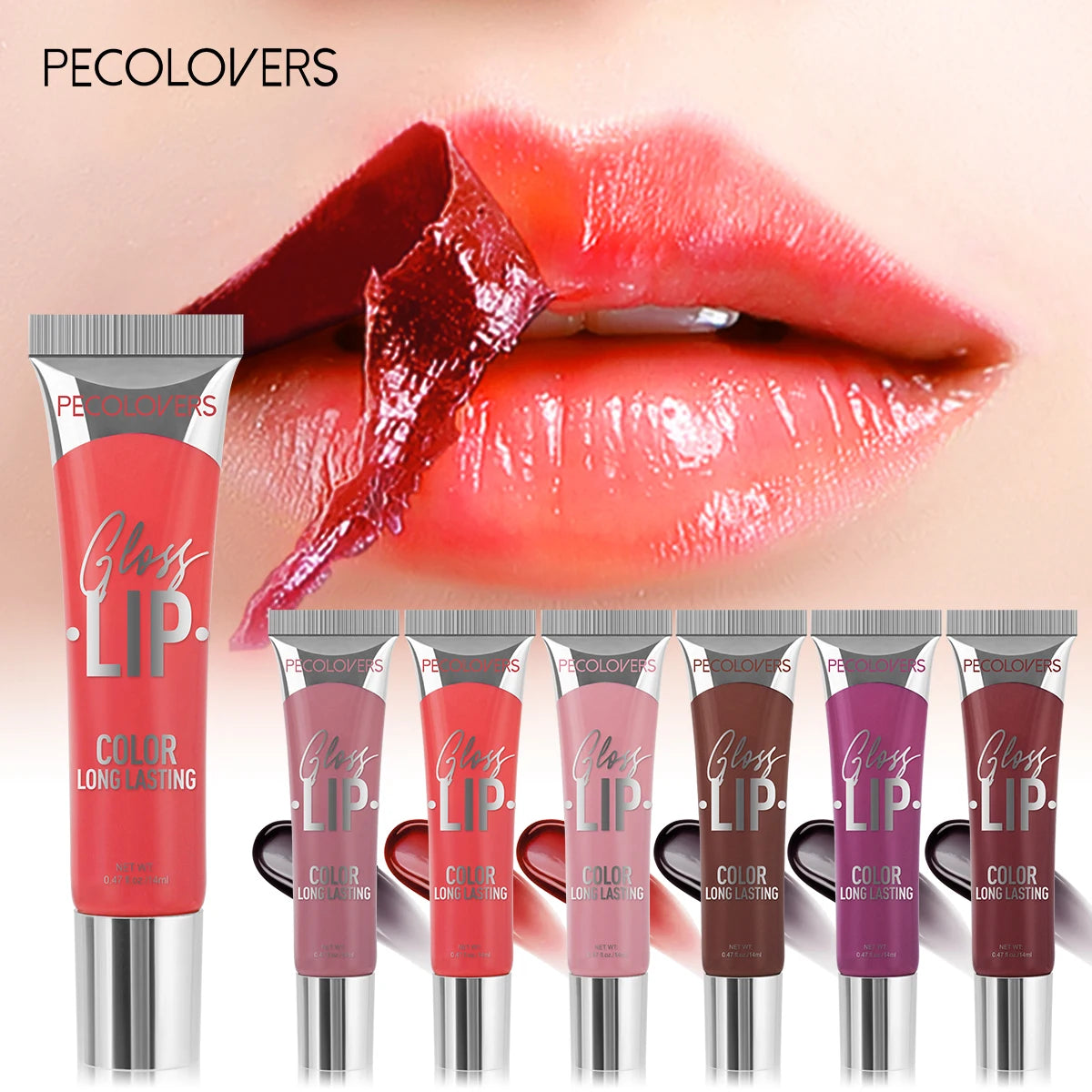 6-color Liquid Peel-off Lip Gloss Waterproof Long-lasting Peel-off Lip Gloss Non-stick Cup Makeup Moisturizing Makeup for Women